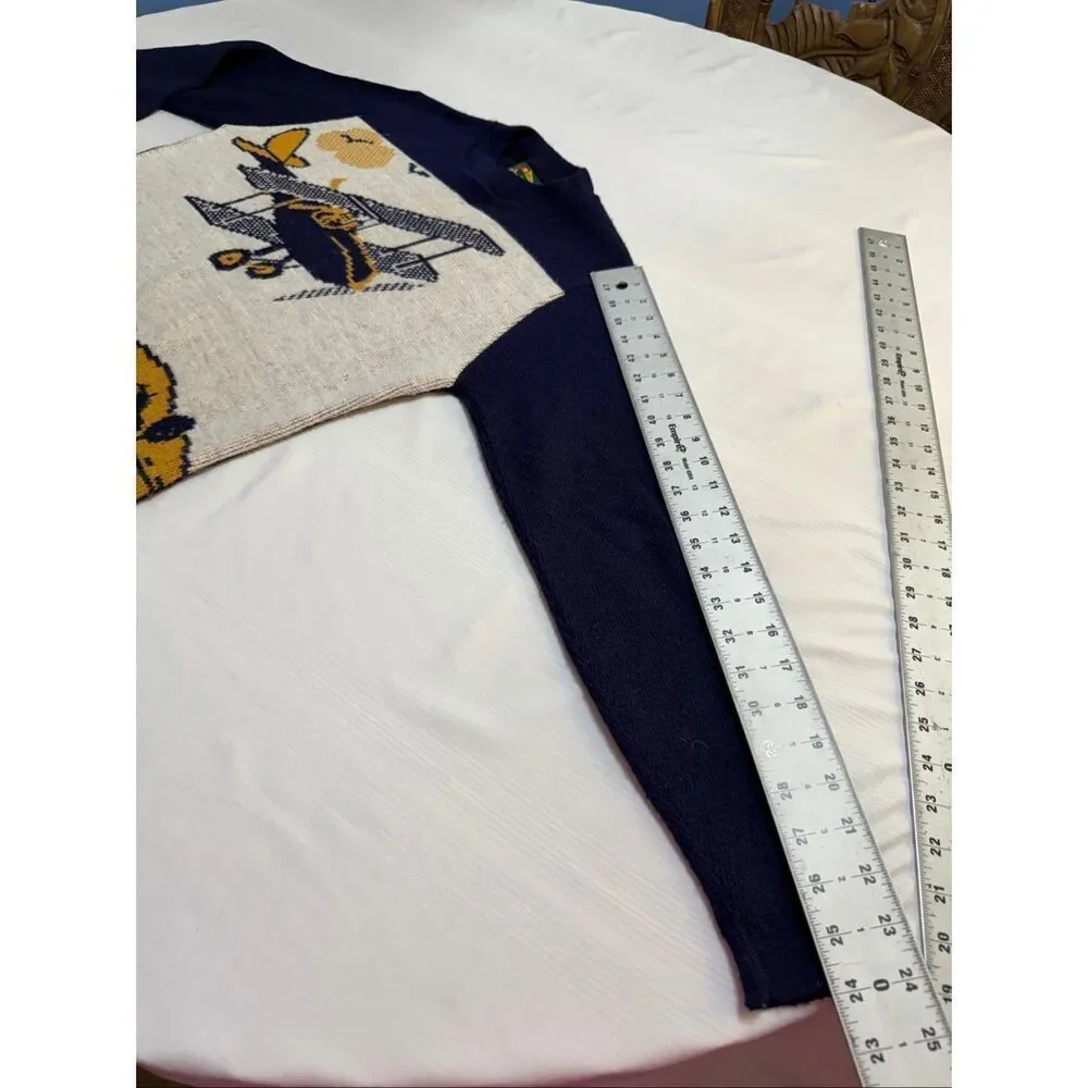 Alps Navy Blue Vintage Nordic Sweater Size Medium